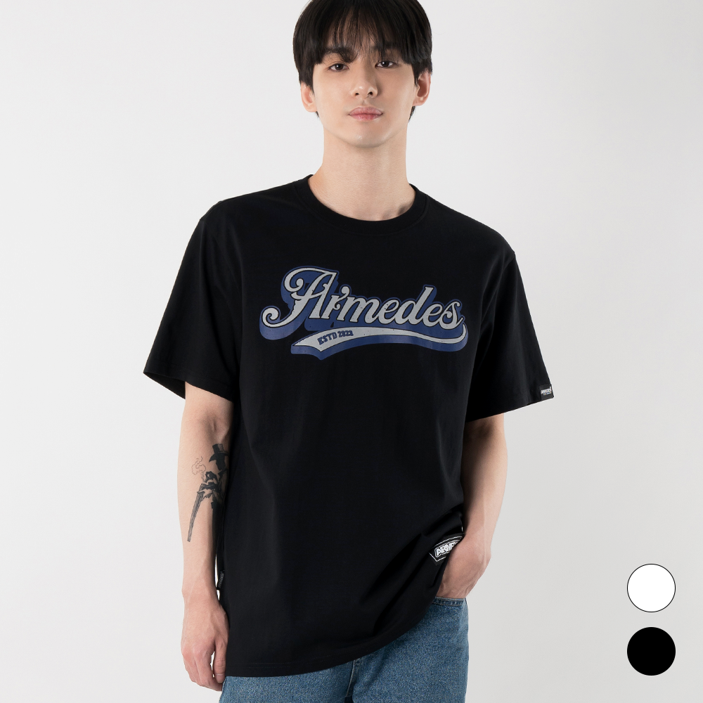 ARMEDES アルメデス 機能性 Tシャツ 接触冷感 吸汗速乾 アートグラフィック 半袖 コットン100% ドライ素材 ユニセックス 男女兼用 S-2XL ブラック/ホワイト オールシーズン AR1008 送料無料