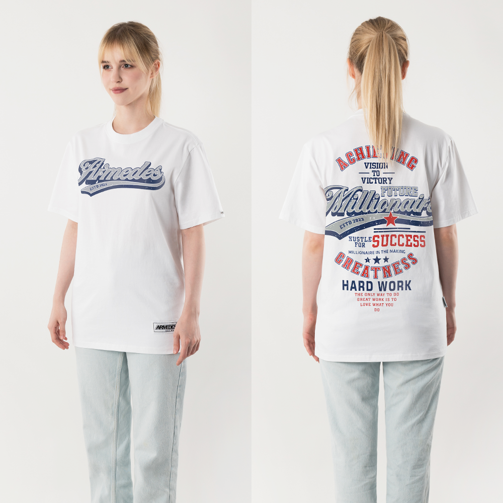 ARMEDES アルメデス 機能性 Tシャツ 接触冷感 吸汗速乾 アートグラフィック 半袖 コットン100% ドライ素材 ユニセックス 男女兼用 S-2XL ブラック/ホワイト オールシーズン AR1008 送料無料