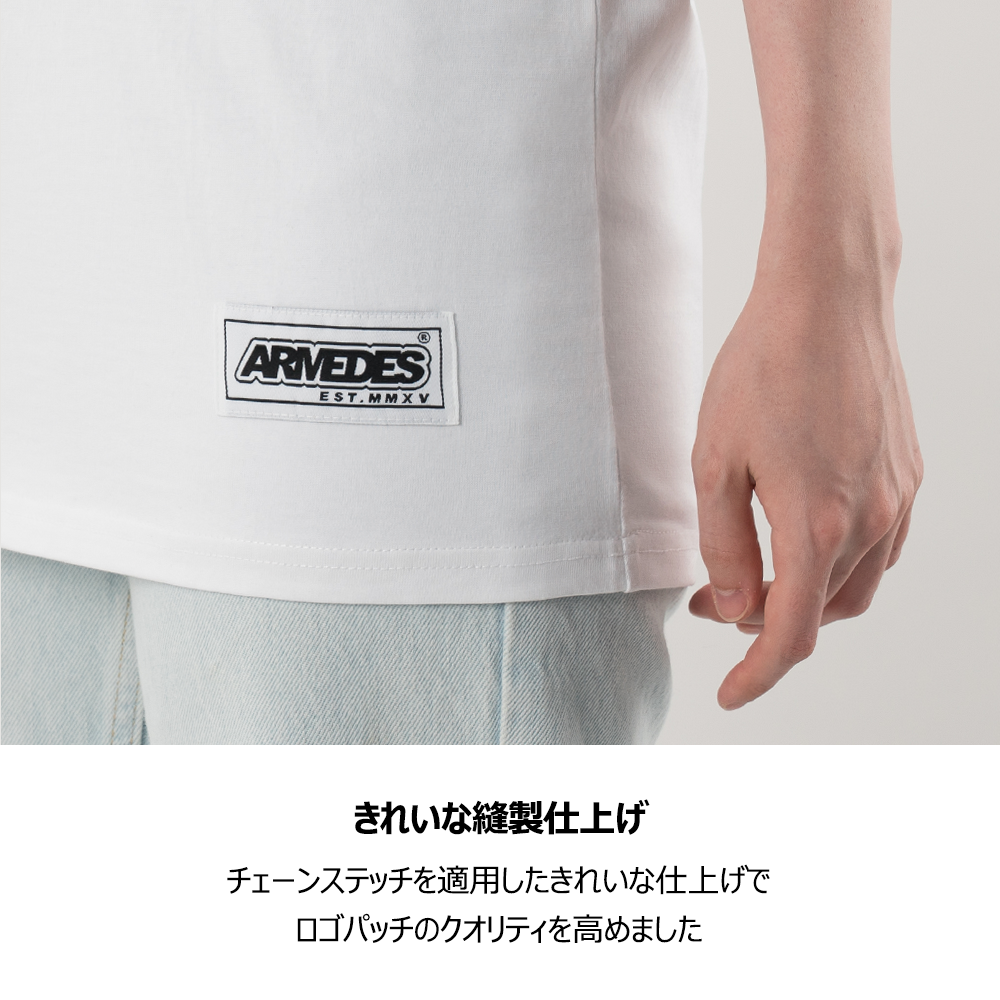 ARMEDES アルメデス 機能性 Tシャツ 接触冷感 吸汗速乾 アートグラフィック 半袖 コットン100% ドライ素材 ユニセックス 男女兼用 S-2XL ブラック/ホワイト オールシーズン AR1008 送料無料
