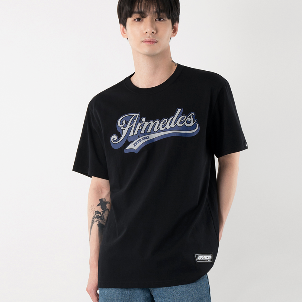 ARMEDES アルメデス 機能性 Tシャツ 接触冷感 吸汗速乾 アートグラフィック 半袖 コットン100% ドライ素材 ユニセックス 男女兼用 S-2XL ブラック/ホワイト オールシーズン AR1008 送料無料