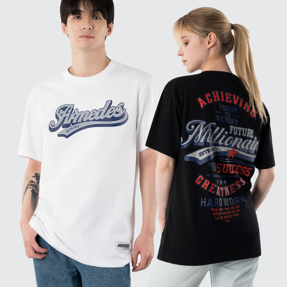ARMEDES アルメデス 機能性 Tシャツ 接触冷感 吸汗速乾 アートグラフィック 半袖 コットン100% ドライ素材 ユニセックス 男女兼用 S-2XL ブラック/ホワイト オールシーズン AR1008 送料無料