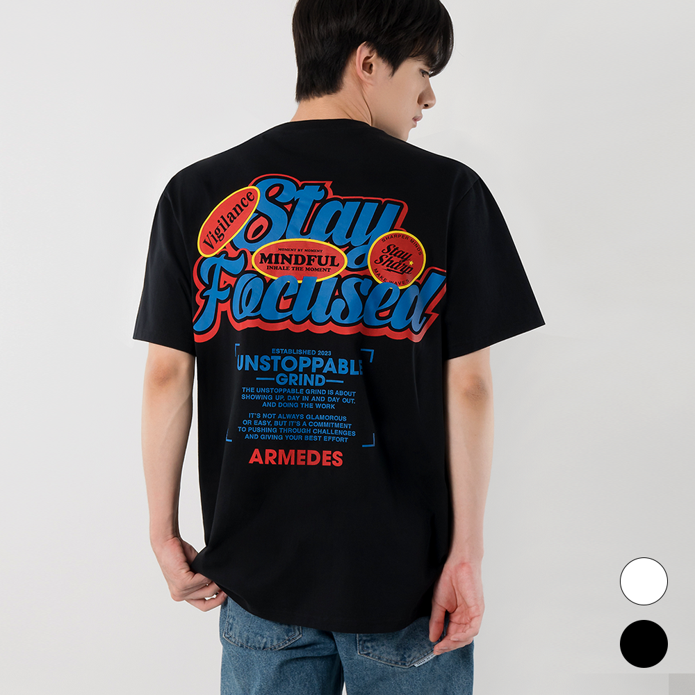 ARMEDES アルメデス 機能性 Tシャツ 接触冷感 吸汗速乾 アートグラフィック 半袖 コットン100% ドライ素材 ユニセックス 男女兼用 S-2XL ブラック/ホワイト オールシーズン AR1009 送料無料