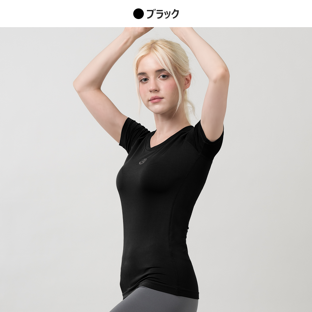 送料無料 ARMEDES アルメデス ラウンドネック 半袖Tシャツ ショート スリーブ 吸汗速乾 ラグランスリーブ レディース オールシーズン フィットネス ジム リラックスフィット ランニング ネコポス(AR-231)