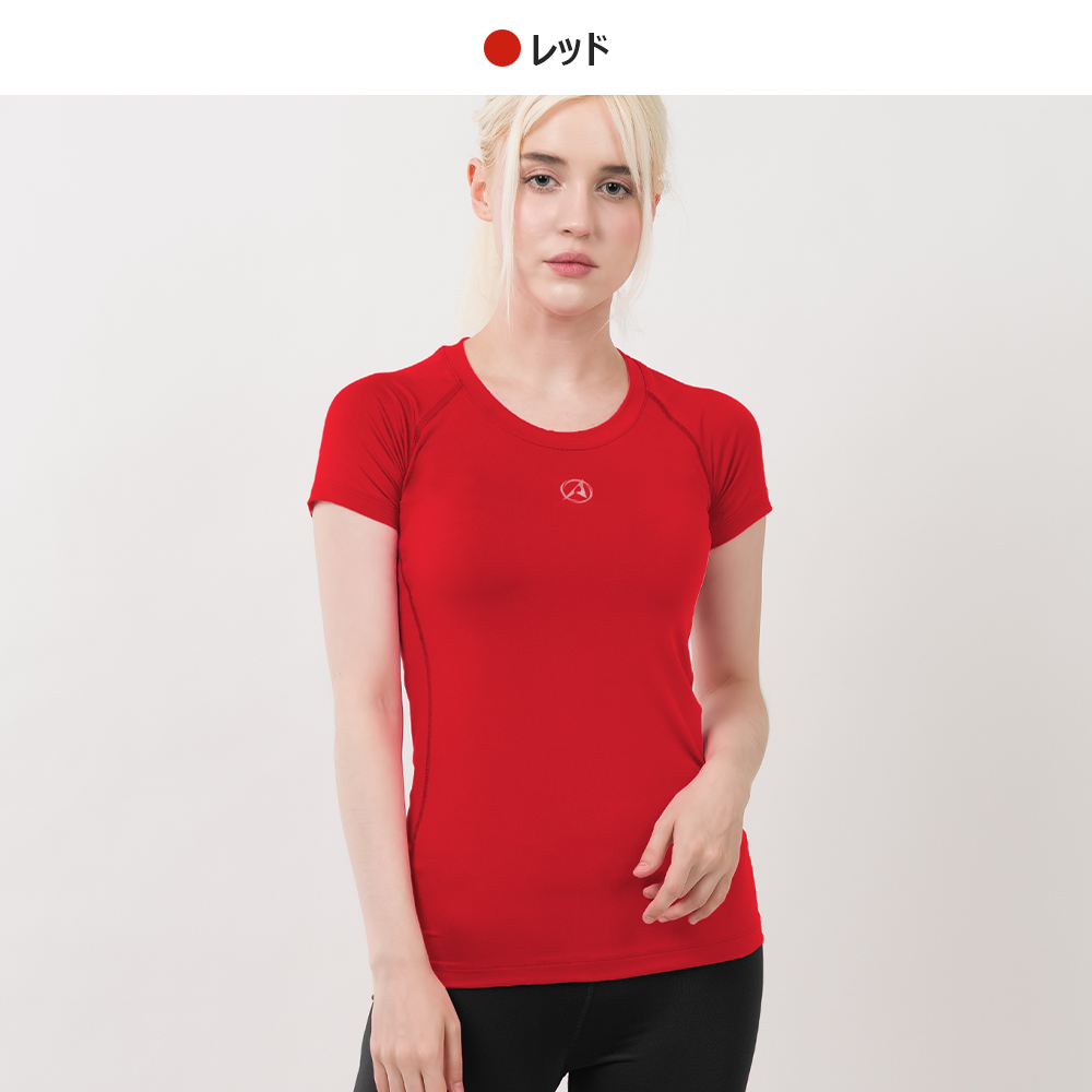送料無料 ARMEDES アルメデス ラウンドネック 半袖Tシャツ ショート スリーブ 吸汗速乾 ラグランスリーブ レディース オールシーズン フィットネス ジム リラックスフィット ランニング ネコポス(AR-231)