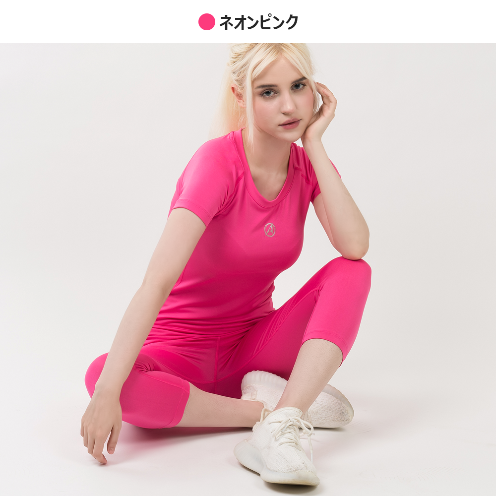 送料無料 ARMEDES アルメデス ラウンドネック 半袖Tシャツ ショート スリーブ 吸汗速乾 ラグランスリーブ レディース オールシーズン フィットネス ジム リラックスフィット ランニング ネコポス(AR-231)