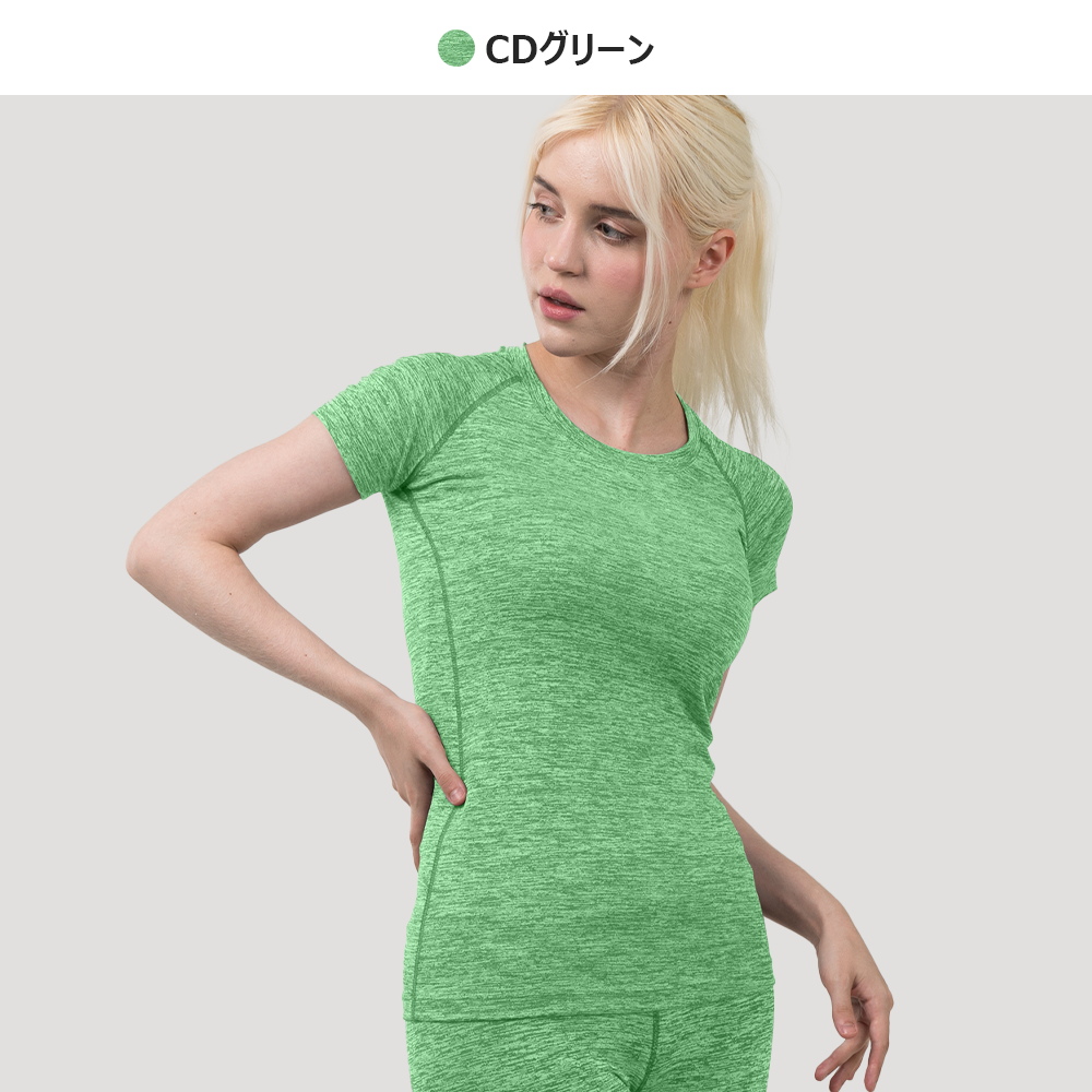 送料無料 ARMEDES アルメデス ラウンドネック 半袖Tシャツ ショート スリーブ 吸汗速乾 ラグランスリーブ レディース オールシーズン フィットネス ジム リラックスフィット ランニング ネコポス(AR-231)