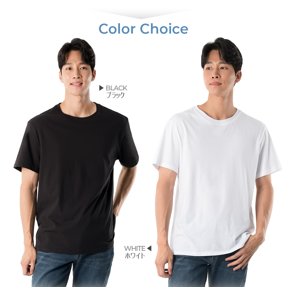 ARMEDES アルメデス Tシャツ 型崩れ防止 ラウンド 半袖 コットン ユニセックス 男女兼用 S-2XL ブラック/ホワイト オールシーズン AR502 送料無料