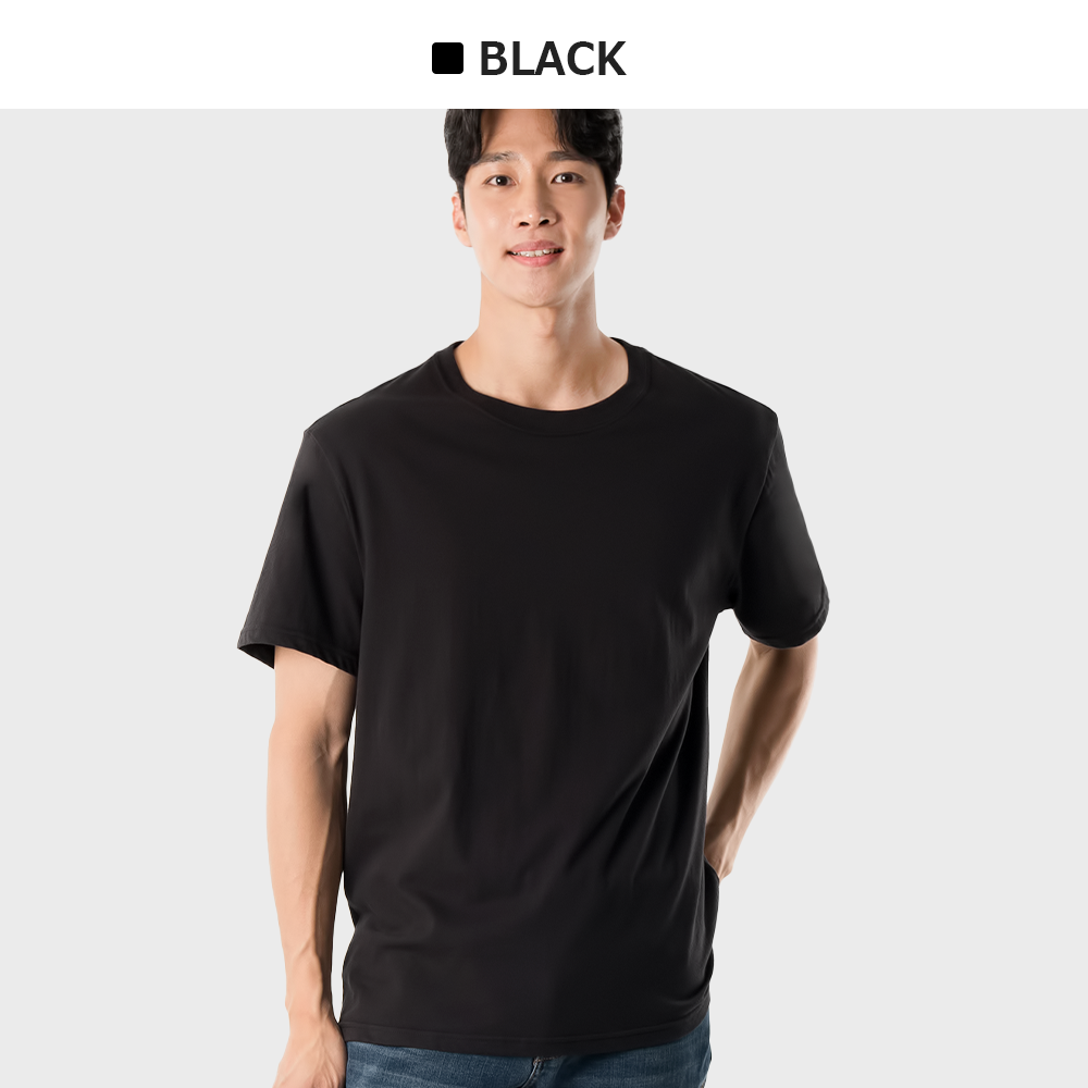 ARMEDES アルメデス Tシャツ 型崩れ防止 ラウンド 半袖 コットン ユニセックス 男女兼用 S-2XL ブラック/ホワイト オールシーズン AR502 送料無料