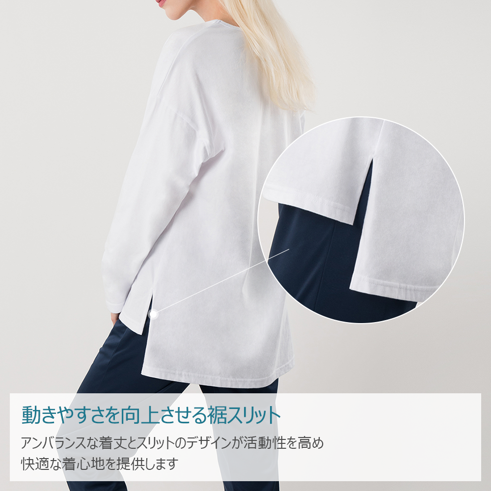 ARMEDES アルメデス Tシャツ 形状記憶 通気性 長袖 ピュアコットン100% ユニセックス 男女兼用 M-2XL ブラック/ホワイト オールシーズン AR510 送料無料
