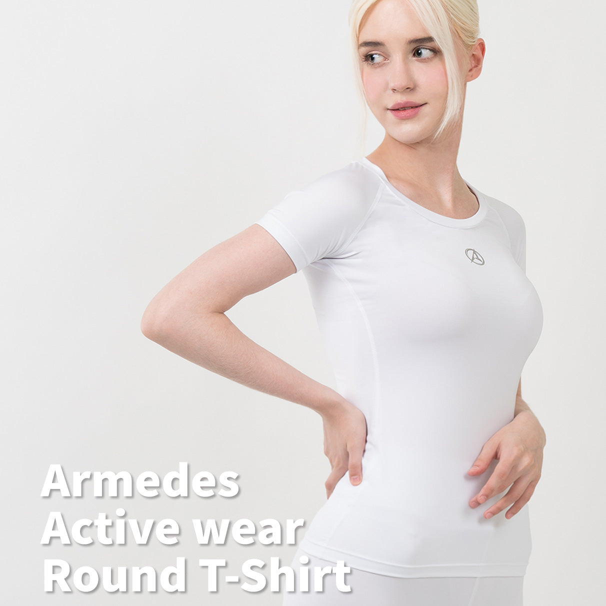 送料無料 ARMEDES アルメデス ラウンドネック 半袖Tシャツ ショート スリーブ 吸汗速乾 ラグランスリーブ レディース オールシーズン フィットネス ジム リラックスフィット ランニング ネコポス(AR-231)
