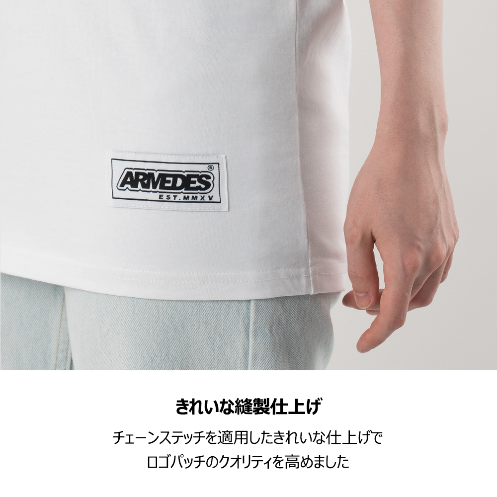 ARMEDES アルメデス 機能性 Tシャツ 接触冷感 吸汗速乾 アートグラフィック 半袖 コットン100％ ドライ素材 ユニセックス 男女兼用 S-2XL ブラック/ホワイト オールシーズン AR1001 送料無料