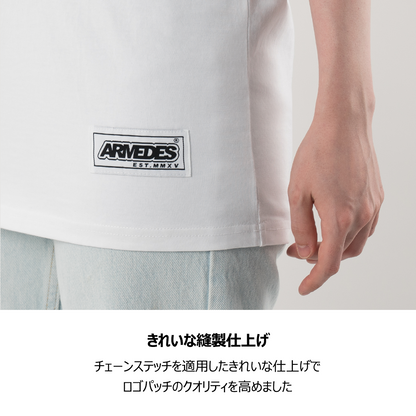 ARMEDES アルメデス 機能性 Tシャツ 接触冷感 吸汗速乾 アートグラフィック 半袖 コットン100％ ドライ素材 ユニセックス 男女兼用 S-2XL ブラック/ホワイト オールシーズン AR1001 送料無料