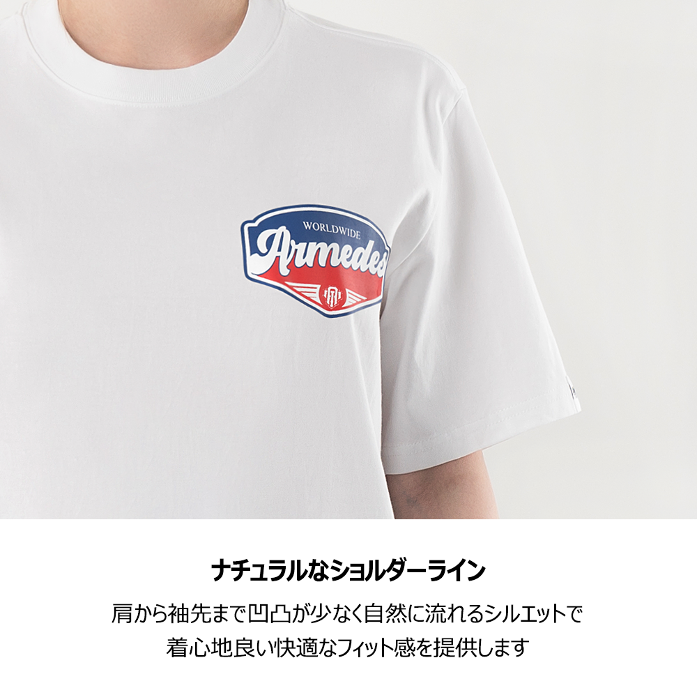 ARMEDES アルメデス 機能性 Tシャツ 接触冷感 吸汗速乾 アートグラフィック 半袖 コットン100％ ドライ素材 ユニセックス 男女兼用 S-2XL ブラック/ホワイト オールシーズン AR1002 送料無料