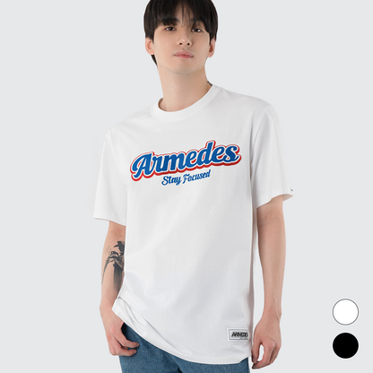 ARMEDES アルメデス 機能性 Tシャツ 接触冷感 吸汗速乾 アートグラフィック 半袖 コットン100％ ドライ素材 ユニセックス 男女兼用 S-2XL ブラック/ホワイト オールシーズン AR1009 送料無料