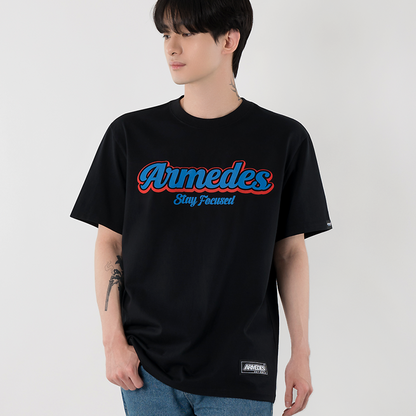 ARMEDES アルメデス 機能性 Tシャツ 接触冷感 吸汗速乾 アートグラフィック 半袖 コットン100％ ドライ素材 ユニセックス 男女兼用 S-2XL ブラック/ホワイト オールシーズン AR1009 送料無料