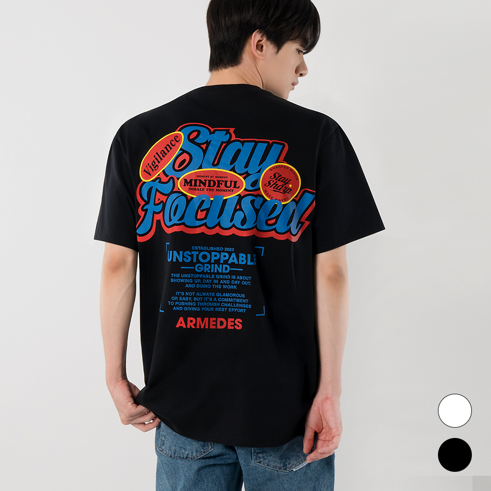 ARMEDES アルメデス 機能性 Tシャツ 接触冷感 吸汗速乾 アートグラフィック 半袖 コットン100％ ドライ素材 ユニセックス 男女兼用 S-2XL ブラック/ホワイト オールシーズン AR1009 送料無料