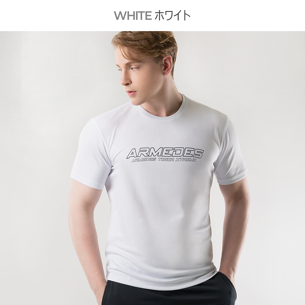 送料無料 ARMEDES アルメデス 半袖Tシャツ 接触冷感 吸汗速乾 UVカット メンズ オールシーズン S-XXL | アンダーウェア トレーニングウェア ランニング スパッツ ネコポス ポイント消化