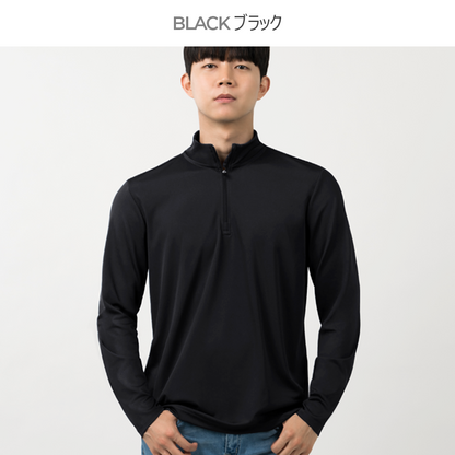 ARMEDES アルメデス Tシャツ 接触冷感 ジップアップ スパッツ 長袖  テックフィット メンズ M-2XL ブラック/ネイビー オールシーズン AR205 送料無料