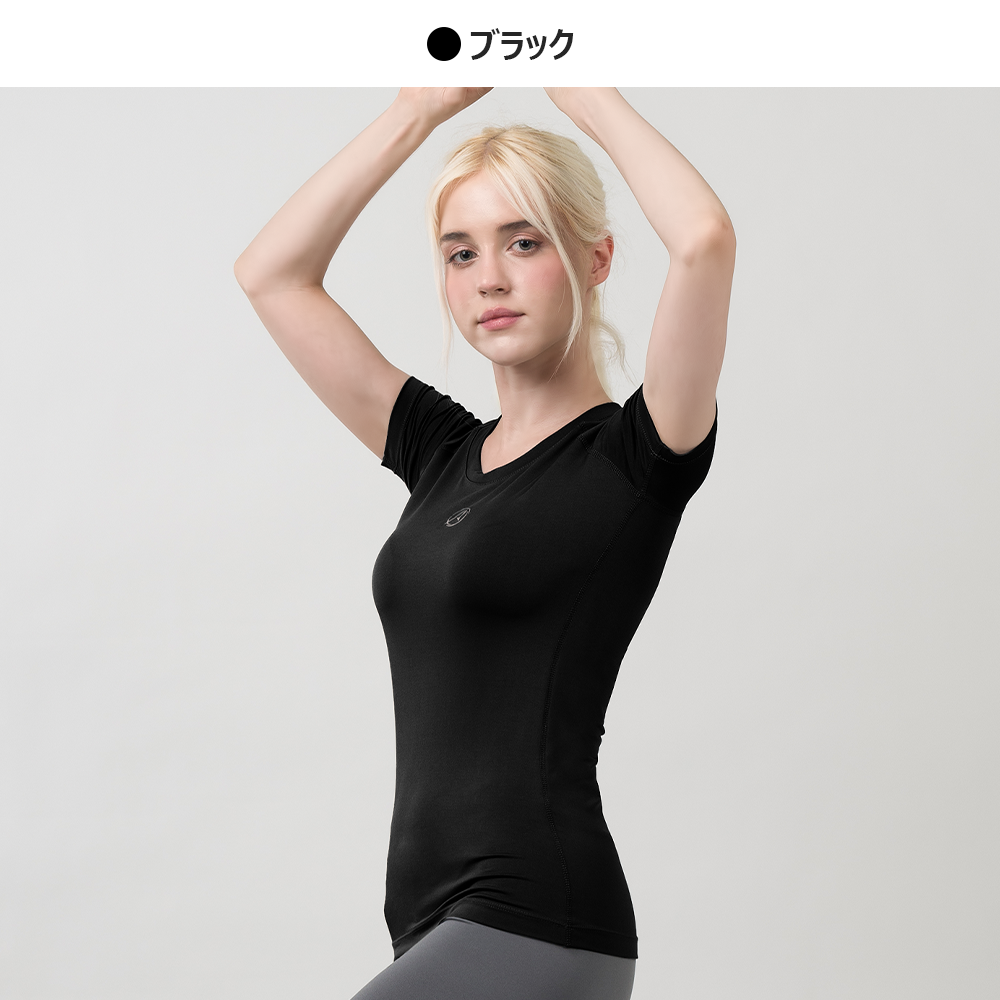 送料無料 ARMEDES アルメデス ラウンドネック 半袖Tシャツ ショート スリーブ 吸汗速乾 ラグランスリーブ レディース オールシーズン フィットネス ジム リラックスフィット ランニング ネコポス（AR-231）