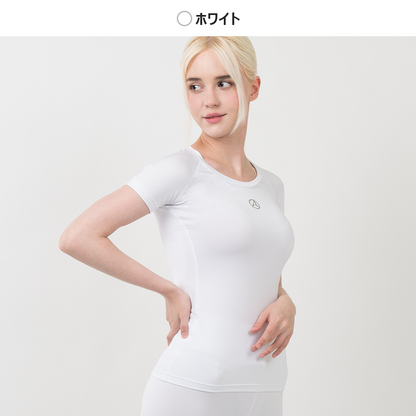 送料無料 ARMEDES アルメデス ラウンドネック 半袖Tシャツ ショート スリーブ 吸汗速乾 ラグランスリーブ レディース オールシーズン フィットネス ジム リラックスフィット ランニング ネコポス（AR-231）