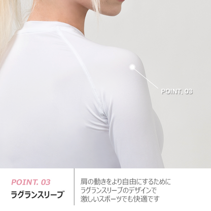 送料無料 ARMEDES アルメデス ラウンドネック 長袖Tシャツ 接触冷感 コンプレッション レディス オールシーズン インナー アンダーシャツ 長袖 丸首 M-XXL シャツ tシャツ インナーシャツ アンダーウェア コンプレッションウェア トレーニングウェア ヨガ ランニング