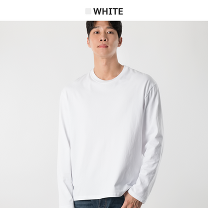 ARMEDES アルメデス Tシャツ 形状記憶 長袖 プレミアム クルーネック コットン100％ ピュアコットン メンズ M-2XL ブラック/ホワイト オールシーズン AR508 送料無料