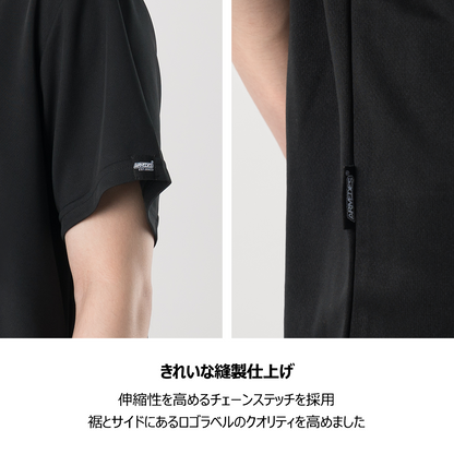 ARMEDES アルメデス Tシャツ 接触冷感 吸汗速乾 アートグラフィック 半袖 ドライ素材 ユニセックス 男女兼用 S-3XL ブラック/ホワイト オールシーズン AR802 送料無料
