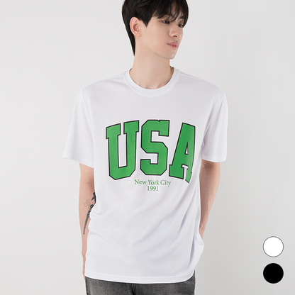 ARMEDES アルメデス Tシャツ 接触冷感 吸汗速乾 アートグラフィック 半袖 ドライ素材 ユニセックス 男女兼用 S-3XL ブラック/ホワイト オールシーズン AR803 送料無料