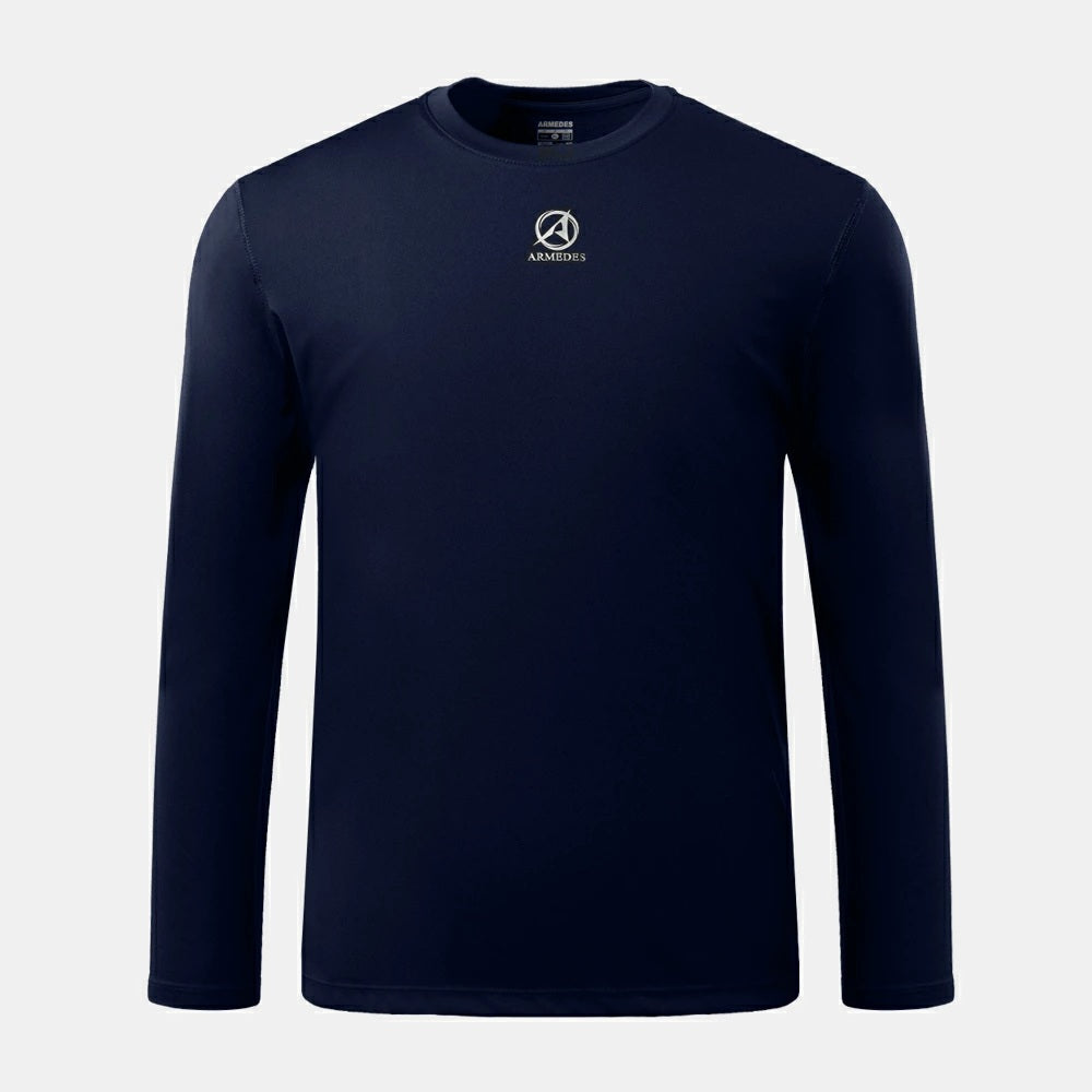 【ARMEDES】 アルメデス 冬用 メンズ 長袖 防寒 起毛 コンプレッションインナー クールネック ラウンドネック 加圧シャツ 伸縮性 吸汗速乾 スポーツインナー テックフィット メンズ 長袖 UVカット 紫外線対策 通気性 速乾性 送料無料 M-2XL 全5色 AR34