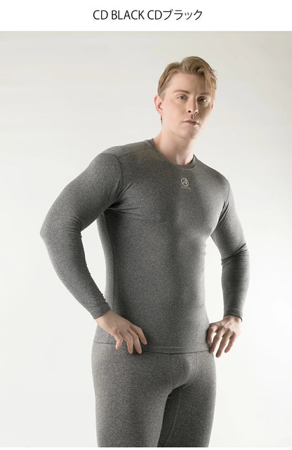 【ARMEDES】 アルメデス 冬用 メンズ 長袖 防寒 起毛 コンプレッションインナー クールネック ラウンドネック 加圧シャツ 伸縮性 吸汗速乾 スポーツインナー テックフィット メンズ 長袖 UVカット 紫外線対策 通気性 速乾性 送料無料 M-2XL 全5色 AR34