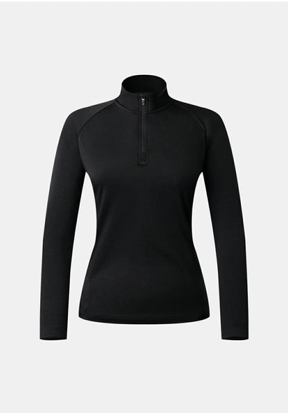 【ARMEDES】 アルメデス 発熱 インナー レディース ハーフジップ 裏起毛 長袖 ハイネック カットソー 暖かい 極暖 吸湿発熱 ストレッチ ゴルフウェア スポーツ ランニング 防寒 秋冬 肌着 トップス AR41