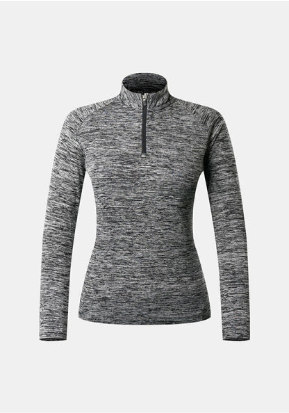 【ARMEDES】 アルメデス 発熱 インナー レディース ハーフジップ 裏起毛 長袖 ハイネック カットソー 暖かい 極暖 吸湿発熱 ストレッチ ゴルフウェア スポーツ ランニング 防寒 秋冬 肌着 トップス AR41