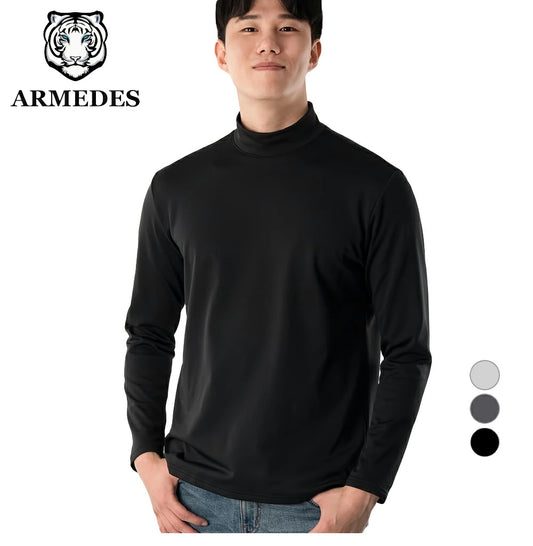 【ARMEDES】 アルメデス 冬用 メンズ 長袖 防寒 起毛 コンプレッションインナー タートルネック ハイネック 加圧シャツ 伸縮性 吸汗速乾 スポーツインナー テックフィット メンズ 長袖 UVカット 紫外線対策 通気性 速乾性 送料無料 M-XL 全3色 AR43