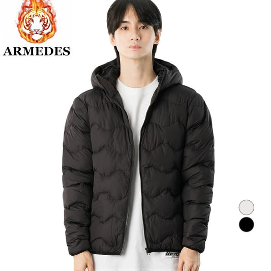 ARMEDES アルメデス 男女兼用 軽量 中綿 フードジャケット ダウン風 コート アウター 防寒 防風 撥水 あったか ジャンパー ブルゾン 冬 アウトドア 通勤 通学 送料無料 AR616