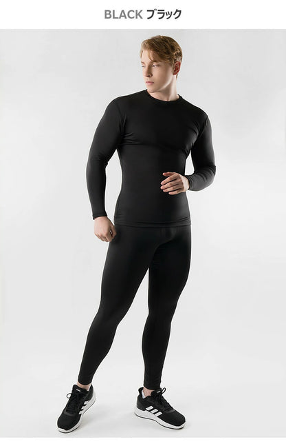 【ARMEDES】 アルメデス 発熱 防寒 保温 起毛 コンプレッションインナー ロングタイツ 9分丈 前閉じ ボトムス 秋 冬 スーパードライ テックフィット メンズ 吸汗速乾 伸縮性 速乾性 スポーツインナー トレーニング ジム 送料無料 M-2XL ブラック ネイビー AR23