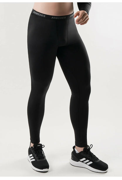 【ARMEDES】 アルメデス 発熱 防寒 保温 起毛 コンプレッションインナー ロングタイツ 9分丈 前閉じ ボトムス 秋 冬 スーパードライ テックフィット メンズ 吸汗速乾 伸縮性 速乾性 スポーツインナー トレーニング ジム 送料無料 M-2XL ブラック ネイビー AR23