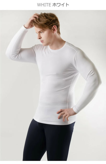 【ARMEDES】 アルメデス 冬用 メンズ 長袖 防寒 起毛 コンプレッションインナー クールネック 加圧シャツ 伸縮性 吸汗速乾 スポーツインナー テックフィット メンズ 長袖 UVカット 紫外線対策 通気性 速乾性 スポーツインナー  送料無料 M-2XL 全3色 AR24