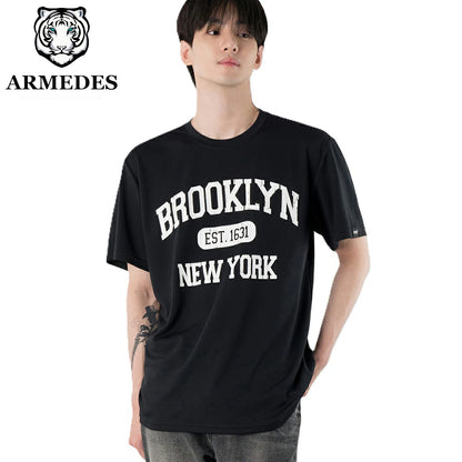 ARMEDES アルメデス Tシャツ 接触冷感 吸汗速乾 アートグラフィック 半袖 ドライ素材 ユニセックス 男女兼用 S-3XL ブラック/ホワイト オールシーズン AR802 送料無料
