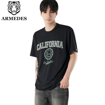 ARMEDES アルメデス Tシャツ 接触冷感 吸汗速乾 アートグラフィック 半袖 ドライ素材 ユニセックス 男女兼用 S-3XL ブラック/ホワイト オールシーズン AR805 送料無料