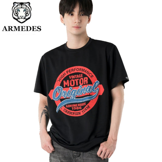 ARMEDES アルメデス Tシャツ 接触冷感 吸汗速乾 アートグラフィック 半袖 ドライ素材 ユニセックス 男女兼用 S-3XL ブラック/ホワイト オールシーズン AR806 送料無料