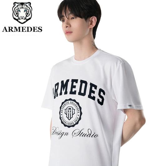 ARMEDES アルメデス Tシャツ 接触冷感 吸汗速乾 アートグラフィック 半袖 ドライ素材 ユニセックス 男女兼用 S-3XL ブラック/ホワイト オールシーズン AR807 送料無料