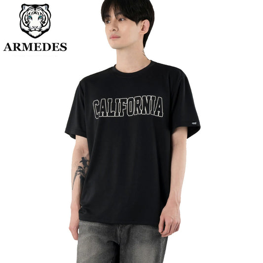 ARMEDES アルメデス Tシャツ 接触冷感 吸汗速乾 アートグラフィック 半袖 ドライ素材 ユニセックス 男女兼用 S-3XL ブラック/ホワイト オールシーズン AR811 送料無料