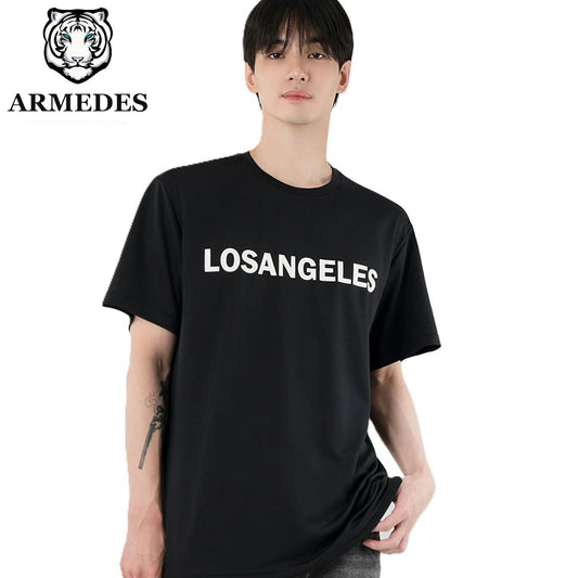 ARMEDES アルメデス Tシャツ 接触冷感 吸汗速乾 アートグラフィック 半袖 ドライ素材 ユニセックス 男女兼用 S-3XL ブラック/ホワイト オールシーズン AR812 送料無料