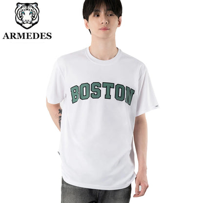 ARMEDES アルメデス Tシャツ 接触冷感 吸汗速乾 アートグラフィック 半袖 ドライ素材 ユニセックス 男女兼用 S-3XL ブラック/ホワイト オールシーズン AR813 送料無料