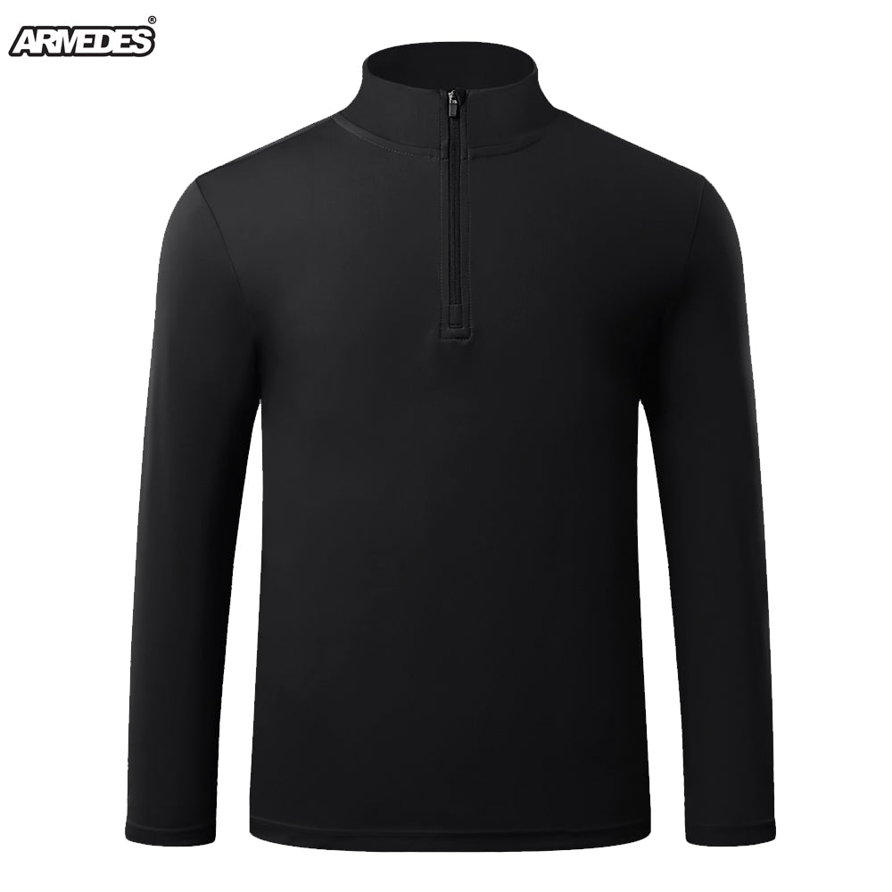 ARMEDES アルメデス Tシャツ 接触冷感 ジップアップ スパッツ 長袖  テックフィット メンズ M-2XL ブラック/ネイビー オールシーズン AR205 送料無料