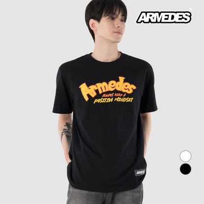 ARMEDES アルメデス 機能性 Tシャツ 接触冷感 吸汗速乾 アートグラフィック 半袖 コットン100％ ドライ素材 ユニセックス 男女兼用 S-2XL ブラック/ホワイト オールシーズン AR1001 送料無料