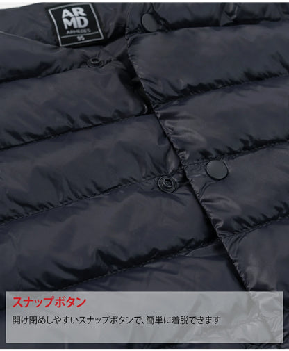 ARMEDES アルメデス 防寒ベスト ダウンベスト Uネック メンズ 男女兼用 秋冬 キルティング シンプルで無地ベスト 中綿ベスト 冬 防寒 おしゃれ メンズ アウター 保温性 男性 ベスト 軽量 あったか AR613