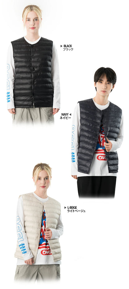 ARMEDES アルメデス 防寒ベスト ダウンベスト Uネック メンズ 男女兼用 秋冬 キルティング シンプルで無地ベスト 中綿ベスト 冬 防寒 おしゃれ メンズ アウター 保温性 男性 ベスト 軽量 あったか AR613