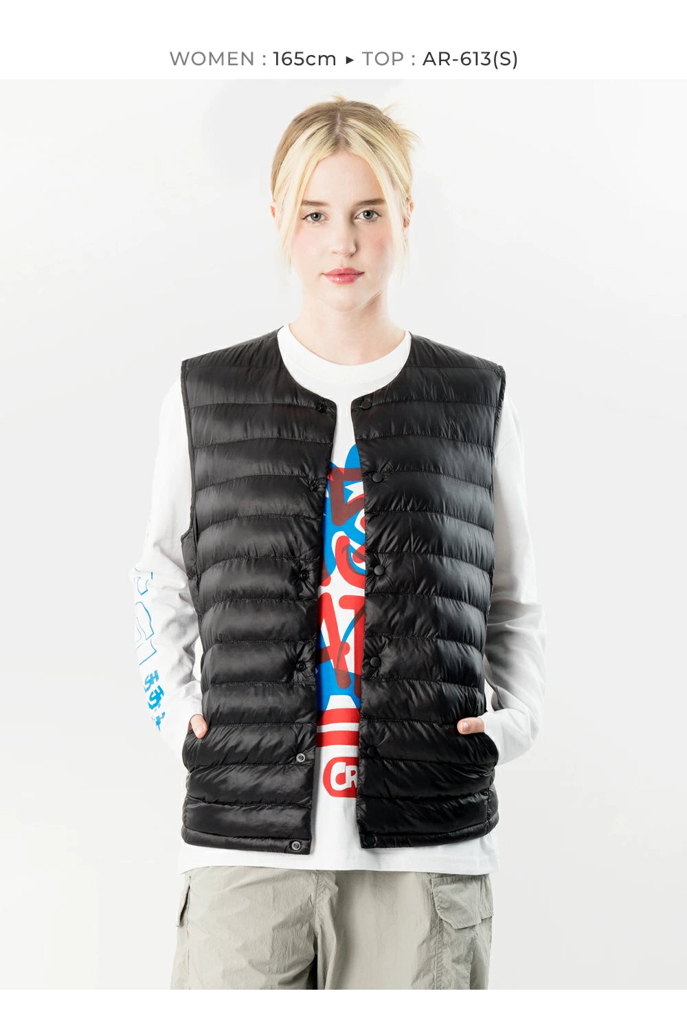 ARMEDES アルメデス 防寒ベスト ダウンベスト Uネック メンズ 男女兼用 秋冬 キルティング シンプルで無地ベスト 中綿ベスト 冬 防寒 おしゃれ メンズ アウター 保温性 男性 ベスト 軽量 あったか AR613