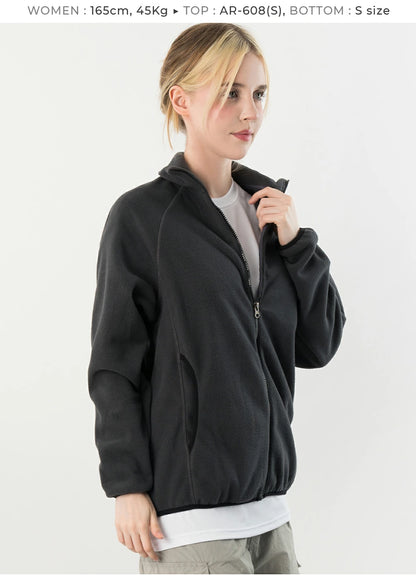 ARMEDES アルメデス 男女兼用 フリース ラグラン ジップアップジャケット 防寒 あったか 軽量 長袖 アウター メンズ レディース ユニセックス 秋冬 部屋着 アウトドア AR608